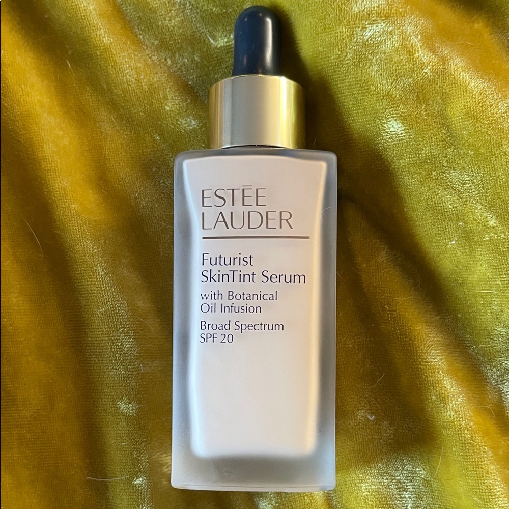 Estee Lauder Futurist SkinTint Serum in Frosted White Bottle with Gold Cap